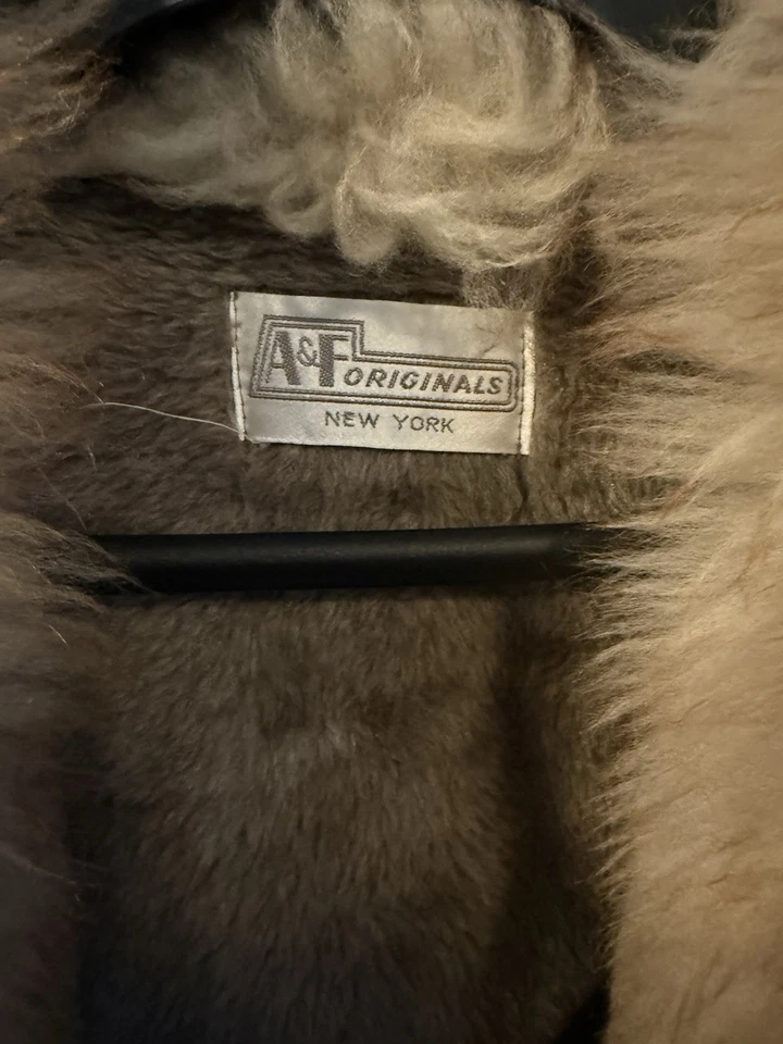 Abrigo Chaqueta Vintage Gamuza A&F Originales Nueva York Largo Completo Mujer Talla 16 Foto 3 de 4