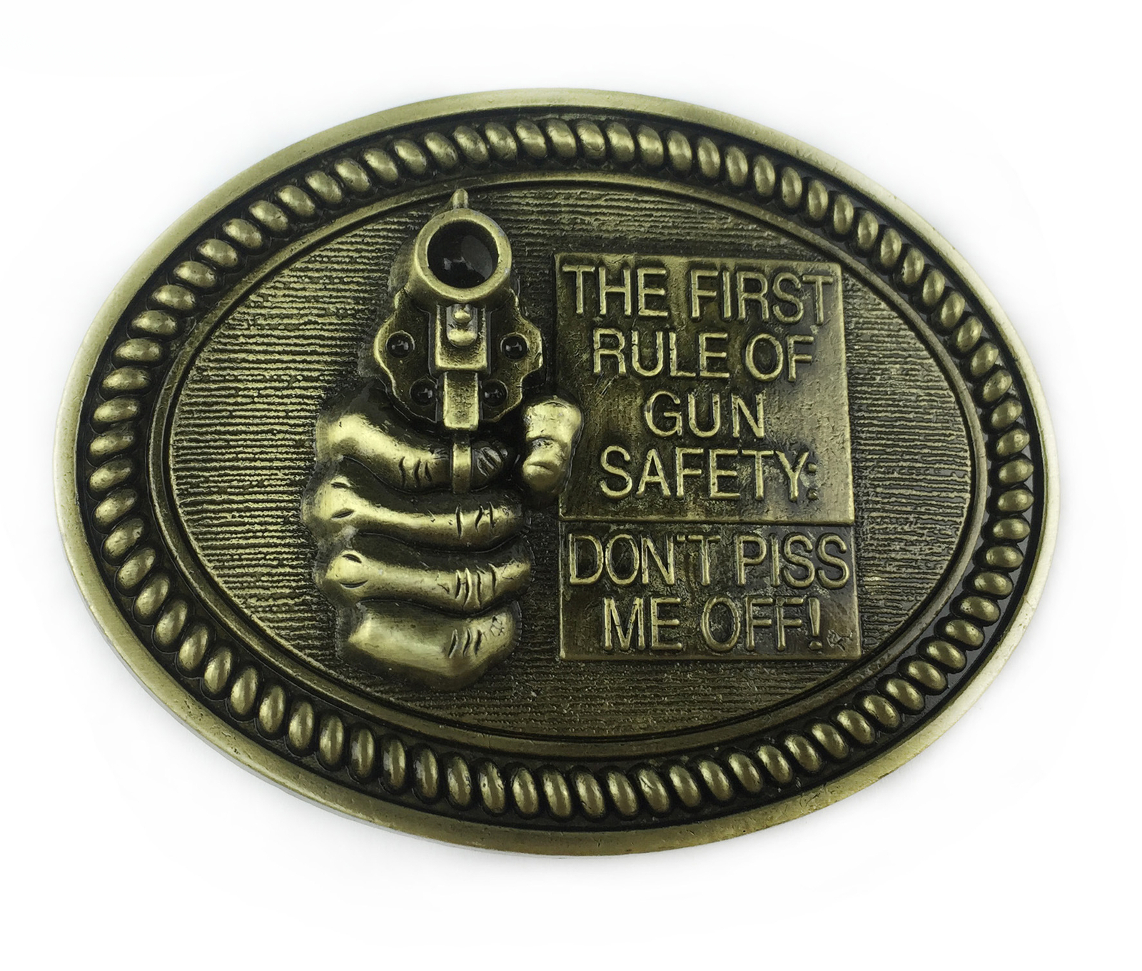 Western Belt Buckle for Men Cowboy Rodeo Vintage Style Wear Don't Piss Me Off