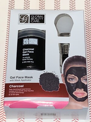 Global Beauty Care CHARCOAL Gel Face Mask w/Applicator Deep Cleansing SEALED BOX