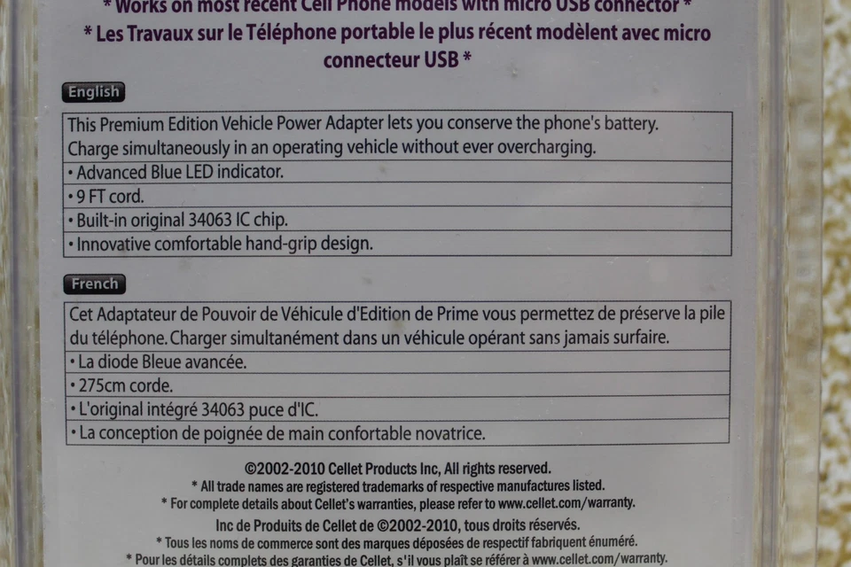 Cellet Micro USB Car Super Charger 9ft Cord Blue Xeon LED 34063 IC CHIP - Image 4 of 4