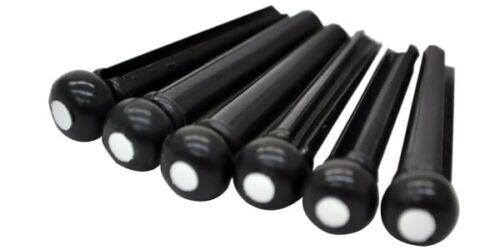Takamine Bridge Pin strings BLACK/WHITE DOT Acoustic Electric Guitar Parts new - Picture 3 of 3
