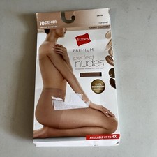 Hanes Premium Perfect Nudes Pantyhose w/Tummy Control Caramel Size Large NIP