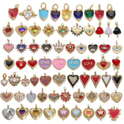 Love Evil Eye Zircon Pendant Beads Earrings Necklace Jewelry Making Fashion DIY