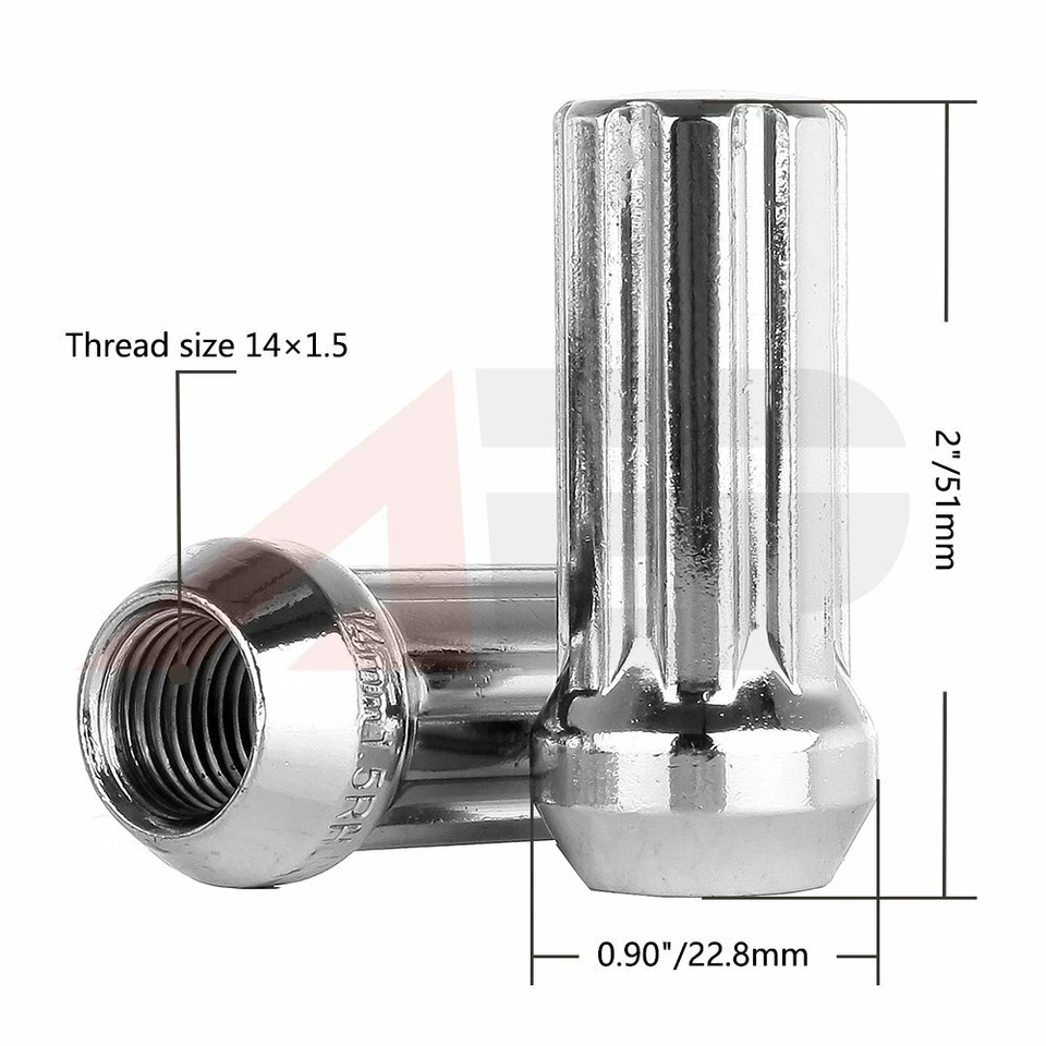 Juego de 32 tuercas M14x1.5 cromadas 7 spline + 2 llaves para Honda Odyssey Hummer H2 Foto 2 de 4