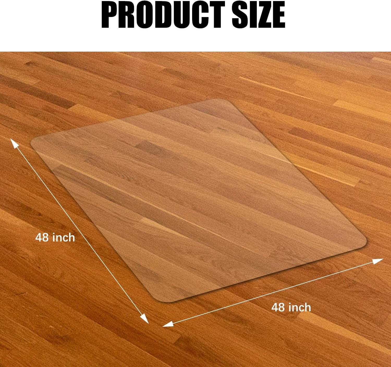 Anti-Slide Clear Chair Mat 48x48 - Premium Protection for Wood & Tile Floors