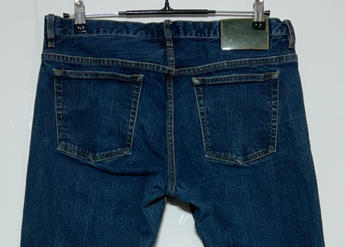 Pantalones de mezclilla Marc Jacobs con ribete para hombre 34x34 azul pierna recta botón mosca medidas 34x33 - Imagen 6 de 14