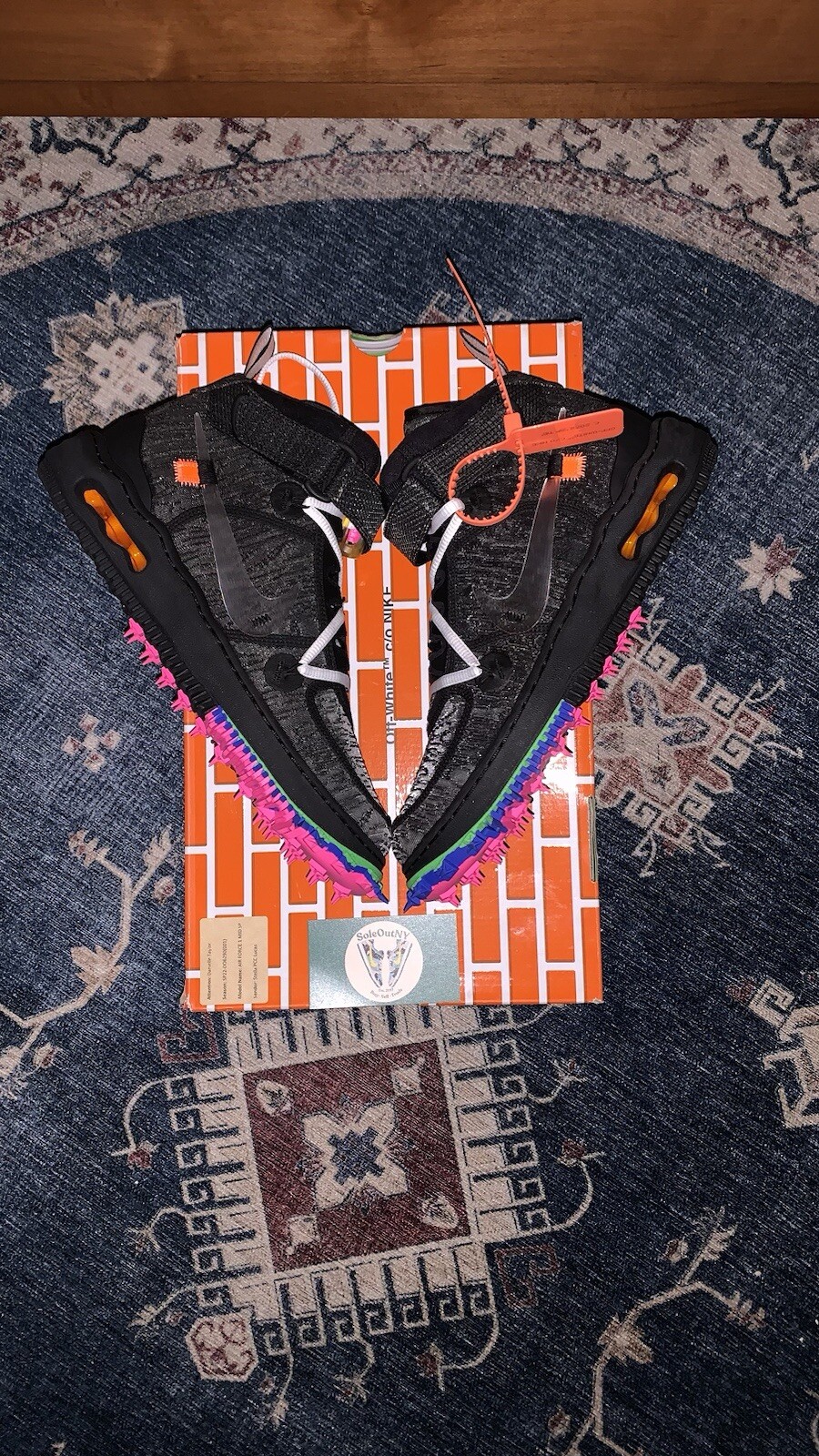 OFF WHITE X NIKE Nuovissime Taglia 9 CAMPIONE 2022 Off White x Nike Air Force 1 Mid Black