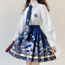 Chinese Traditional Hanfu Vintage Skirt Folk Dance Improved Horse Face Skirt