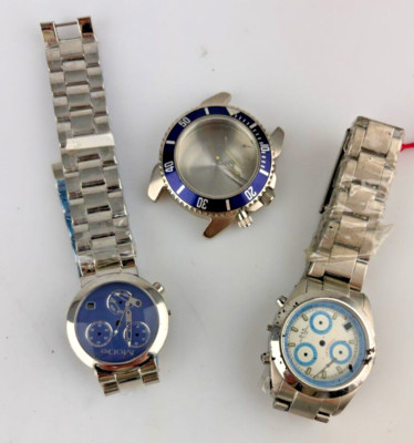 Stock 3 Steel Speakers Chrono Quartz Watches No Movement Spare Parts Missing Buttons