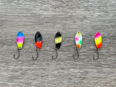 TROUT AREA BAIT'S 5er Forellenblinker Set, 2,5g, wie Dohna, Spoon, Japanblinker, Trout Area, Glow