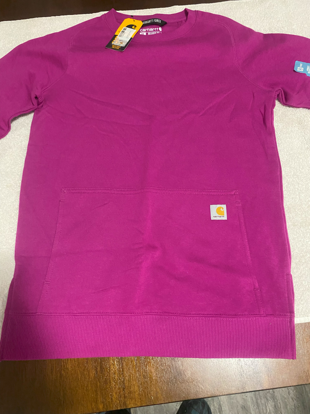 Carhartt Force Women’s XS Pink Relaxed Fit Lightweight Crewneck Sweatshirt • NEW