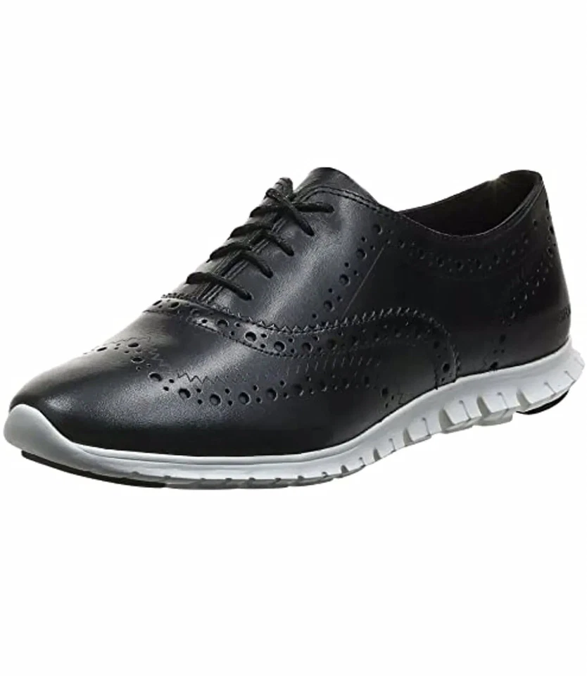 Cole Haan Shoes Women's 7B Zerogrand Wing Oxford W18202 Black Leather Lace Up