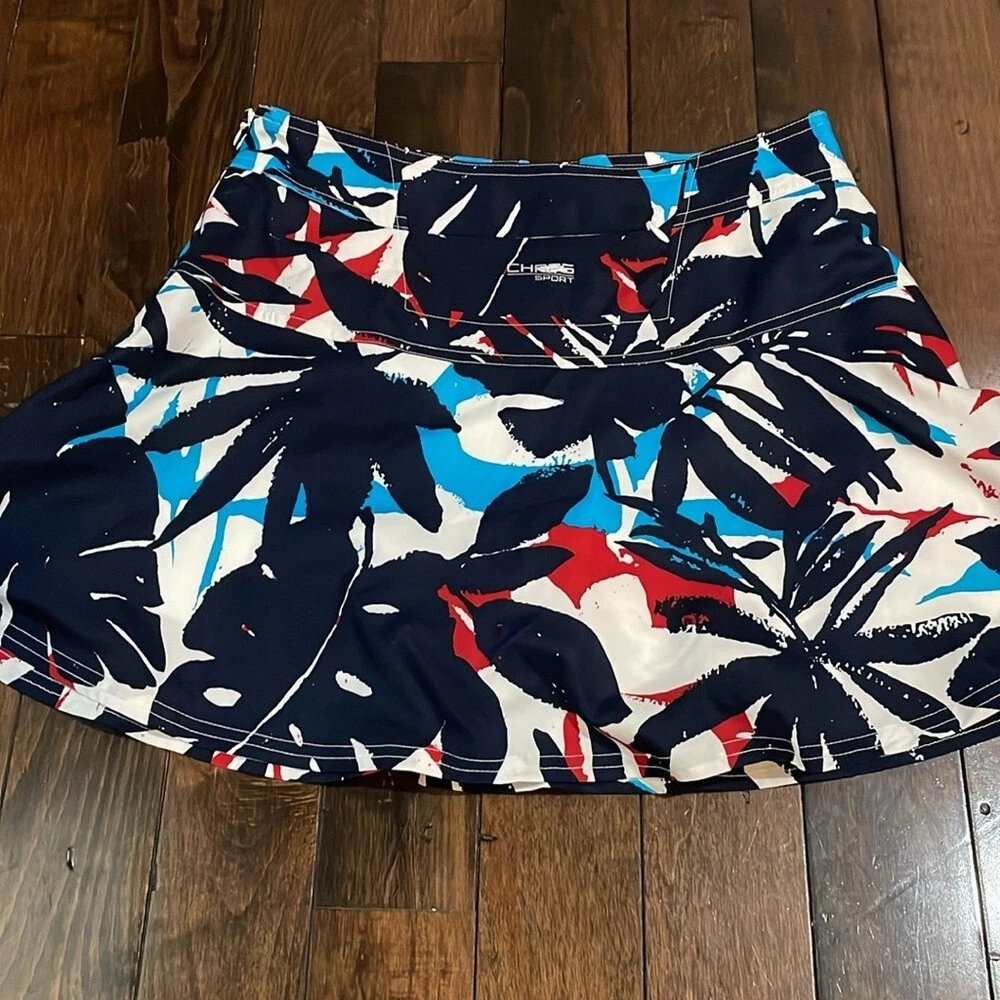 Chaps Sport Golf Tennis Skort Size 4 Navy Floral Side Zip NWOT Athletic