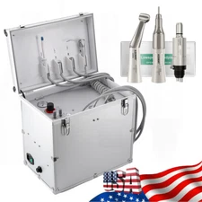 Portable Dental Unit Delivery Cart Air Compressor/Low Speed Handpiece Kit 4Holes
