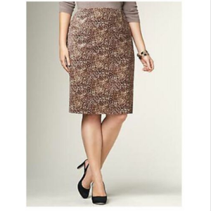 talbots leopard pencil skirt