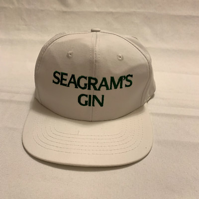 Seagram's Gin Poly Cotton Blend White Hat VTG Snapback