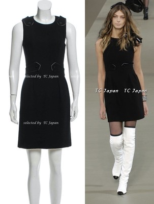 chanel black tweed dress