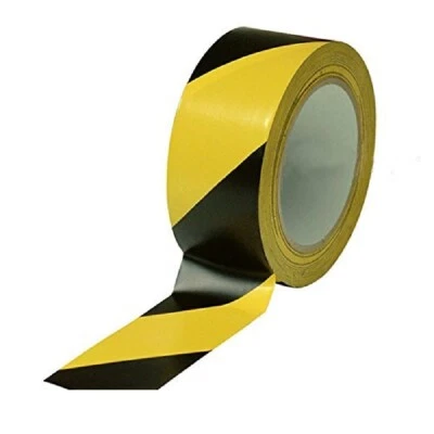 PRINKO 2in x 108FT Black Yellow Safety Warning Caution Conspicuity Tape Strip Sticker
