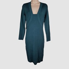 Marciano by Guess Women Blue Oak Ribbed Long-Sleeve Sweater Dress Size 46