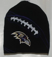 NFL Team Apparel Licensed Baltimore Ravens Black Flame Winter Cap