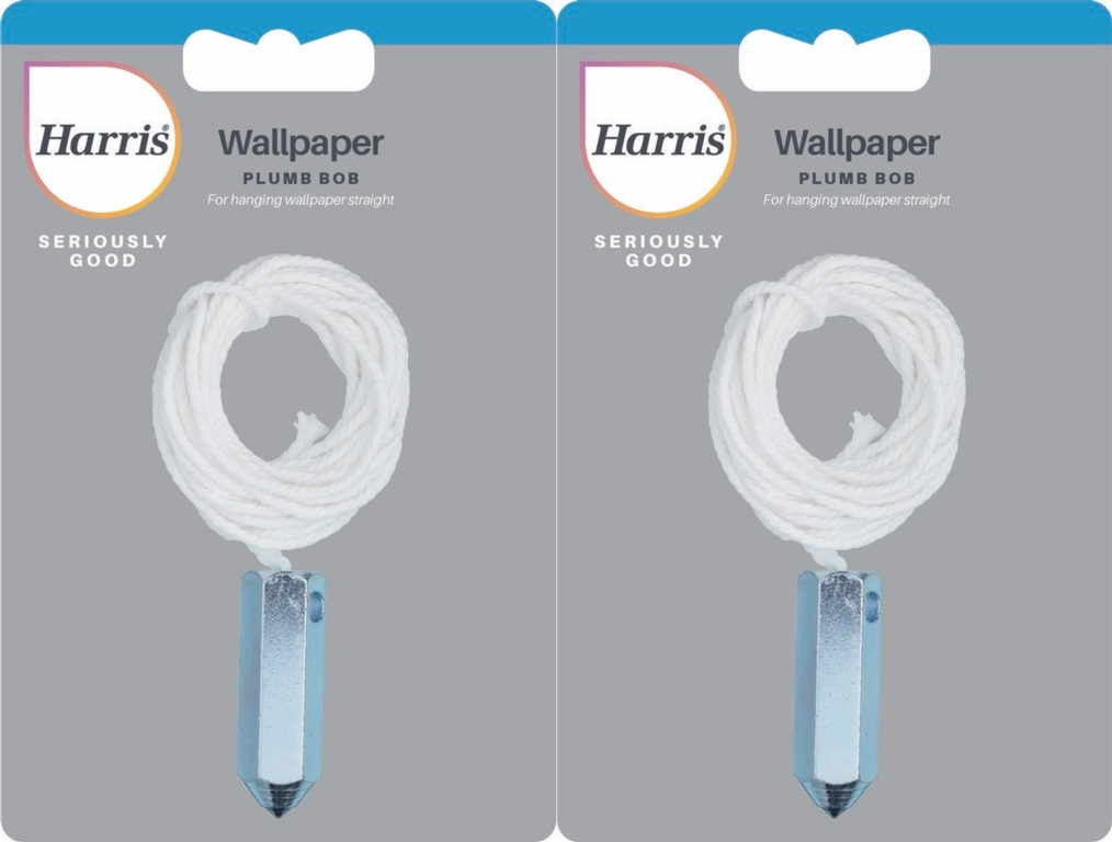 2x Harris Seriously Good DIY Decorating Wallpaper Hanging Plumb Bob & Line