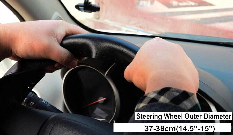 Cubierta de volante hágalo usted mismo de 15" de cuero genuino para Ford Explorer 01-2021 totalmente nueva Foto 3 de 4