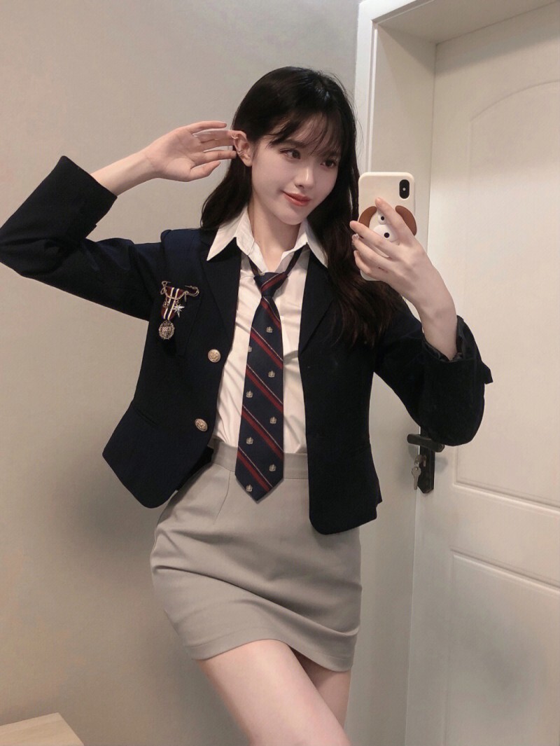 Japanese women girl jk uniform college coat Blazer Cropped