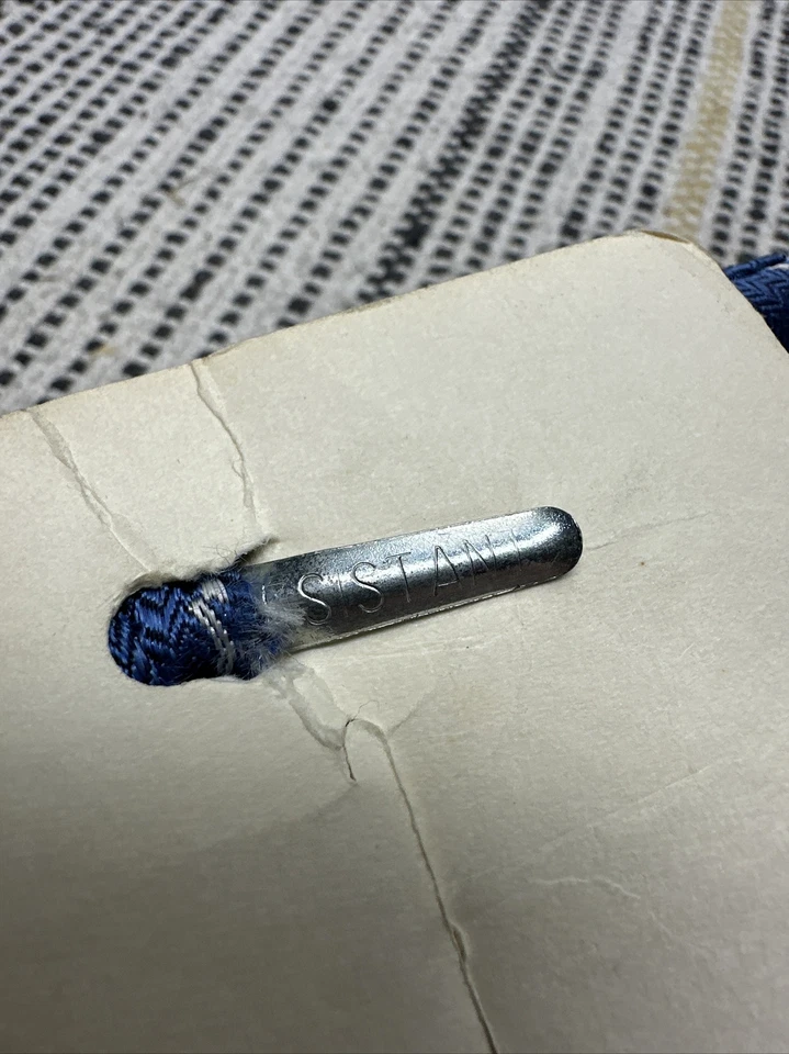 Pajarita Gatsby suave retro geométrica azul original vintage años 60 nueva con etiquetas Foto 4 de 4