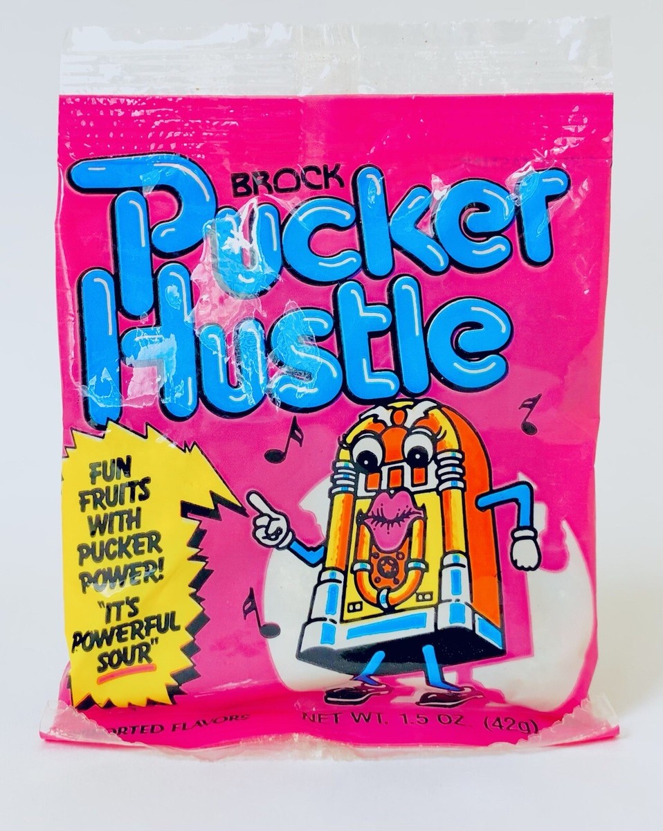 Vintage 1990 Brock PUCKER HUSTLE Bubble Gum 5” Candy