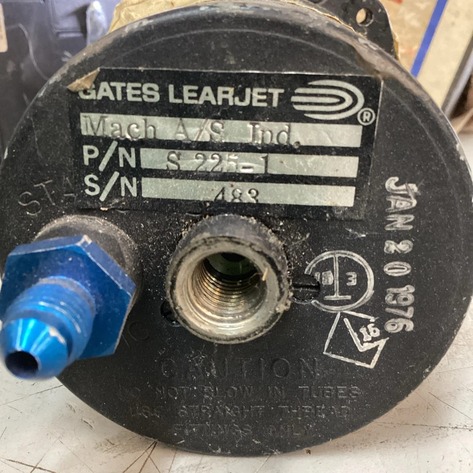 Indicador de velocidad del aire Gates Lear Jet Mach S225-1 solo piezas, S/n 483 Foto 3 de 4