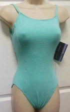 Ladies Asymmetrical strappyback leotard aqua 3string Gilda Marx #7133155