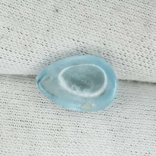 5.77 Cts Ultra Beautiful Luster Pear Cab "Sky Blue" Natural Aquamarine !!!! - Picture 2 of 2