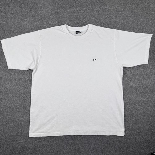 Vintage Nike Essentials Swoosh T-Shirt Men's XXL White Sports Logo Tech 90s