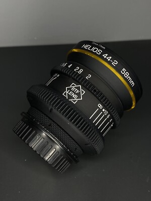 Helios 44-2 58mm ANAMORPHIC Amber  Rehouse Cine lens Canon EF mount BTF LENS