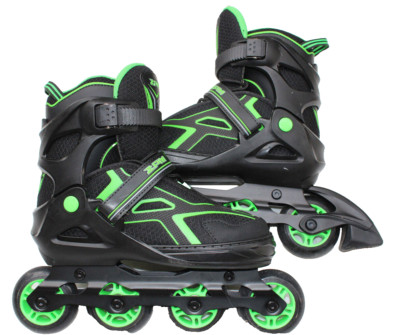 2PM SPORTS TORINX ADJUSTABLE INLINE SKATES YOUTH LARGE 4Y-7Y BLACK LIME GREEN