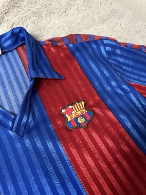 Maillot FC Barcelone Vintage 1989-1992 - Marque Meyba, Taille XS-S, Occasion Excellent état