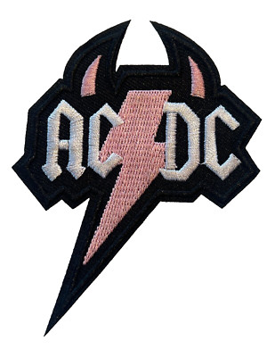 AC/DC - ⚡ PINK HORNS ⚡ AUSTRALIAN ROCK BAND ⚡ Embroidered Iron- On/Sew ...
