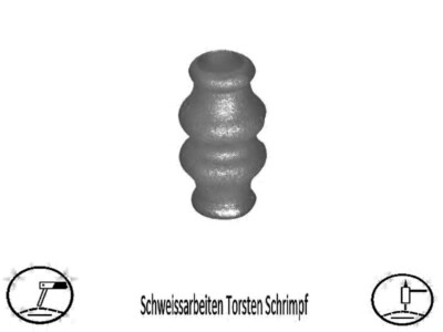 Zaun/Tor/  1 Stk Schmiedeeisen / Zierring für 12,5mm für Rundstäbe ,67 mm hoch