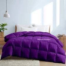 Awesome Down Alternative Comforter+Sheet Set Queen Size Purple Stripes