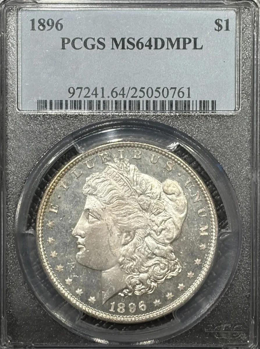 PCGS Certified MS 64 Graded 1896 Year Morgan US Dollars (1878-1921