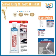 Marine Silicone Sealant - Waterproof, UV Resistant, Flexible, 2.8Oz New