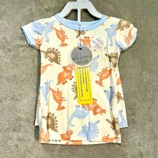 Milkberry Bamboo Pajamas 2 Piece Set 12M Dino Print Shirt Shorts Baby Toddler