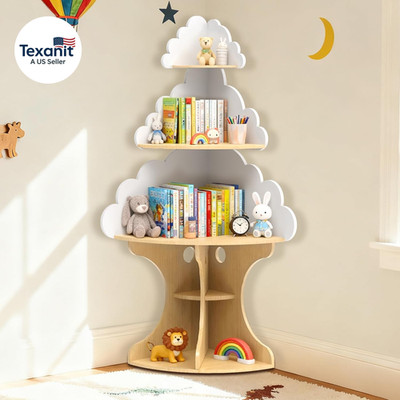 Bookshelf for Kids, Children Cloud-Bookshelf, Space-Saving Montessori Toddler Co