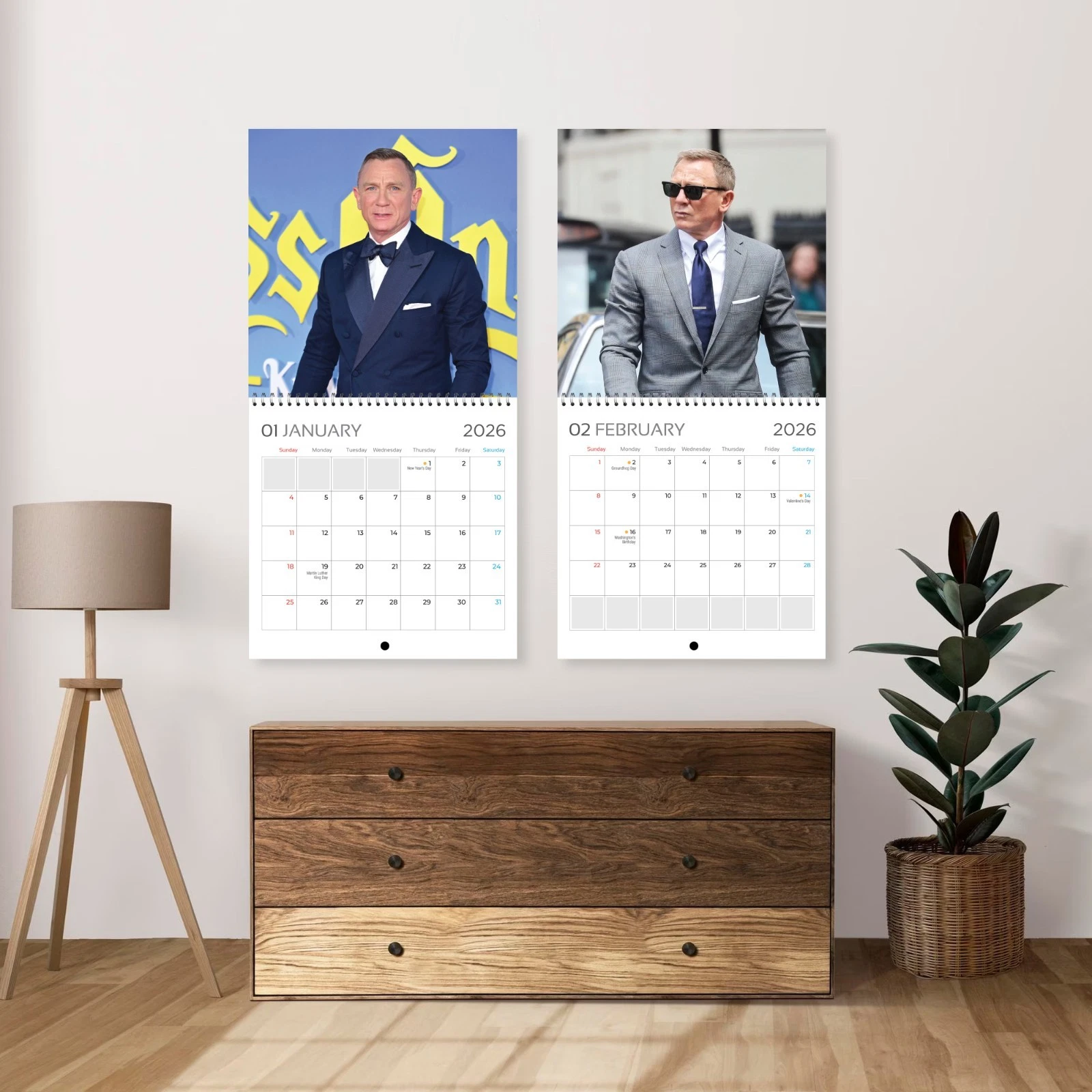 Daniel Craig 2026 Wall Calendar, 12-Month Star Collection