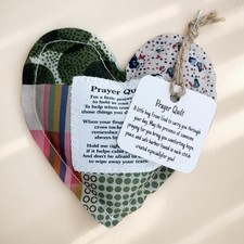 2-Pack Handmade Prayer Quilt with Cross Inside, Pocket Size Comfort Quilts