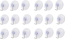 18-Pack Clear Suction Cups with Metal Hangers – Strong Removable & Reusable Wind