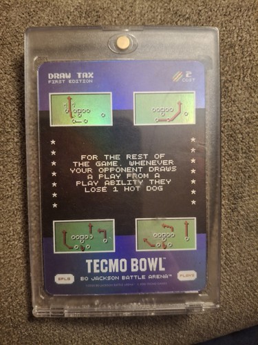 Tecmo Bowl Bo Jackson Battle Arena Plays BPL9 “Draw Tax` First Edition Holo SSP