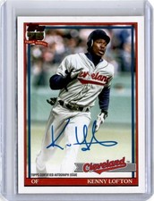 2026 Topps #91A-KL Kenny Lofton 1991 On Card Auto Cleveland Indians