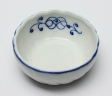 Antique German Dollhouse Blue Onion Porcelain Serving Bowl Kitchen Miniature