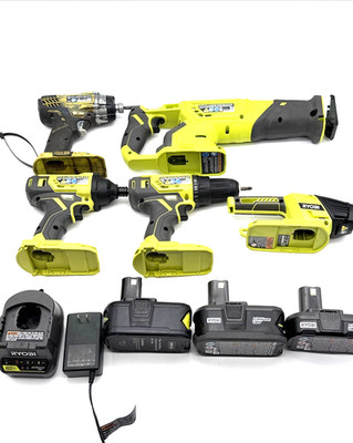 5-Ryobi 18V Kit P215 Drill P236 P235 Impact P519 Saw P705 Light 3x Batt Charger 